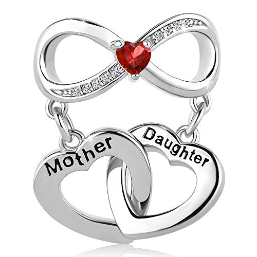 Amor para siempre de madre e hija en un charm de corazón infinito