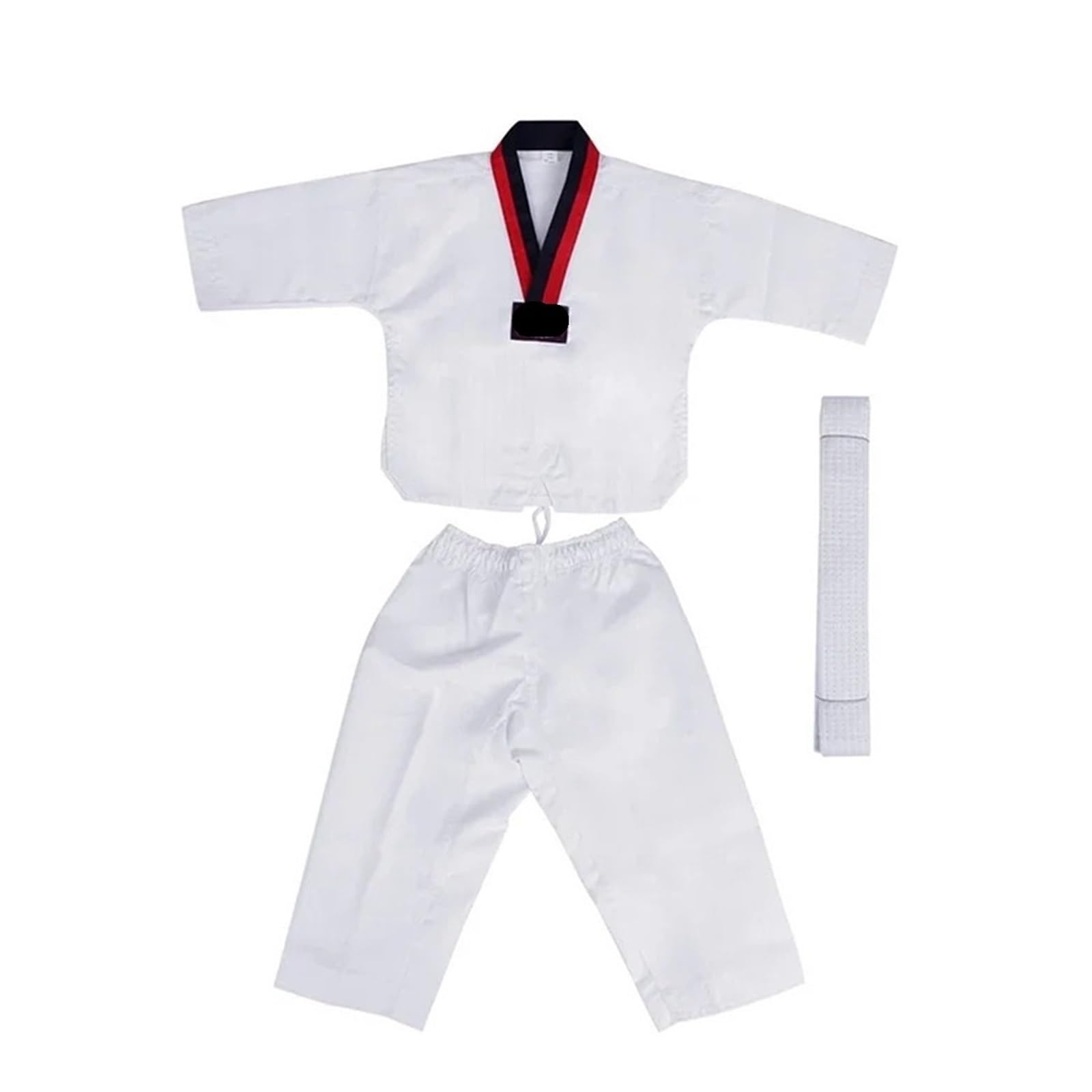 Uniforme con Cinturón Uniformes de Taekwondo Karate Judo Dobok Ropa Manga Uniforme Gi(140cm)