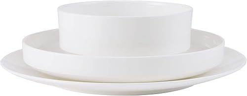 Miniatura 2 de Mikasa Macie Bone China - Juego de vajilla ligera de 12 piezas resistente a las astillas, servicio para 4, color blanco