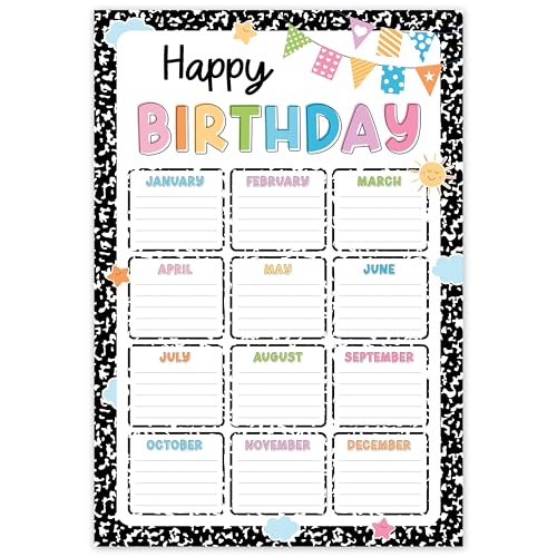 Carnet de composition pour salle de classe et poster mural d'anniversaire 40x61