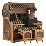 MR. DEKO® Strandkorb Düne Grande XL 2,5-Sitzer Teak | PE...
