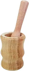 Pilão de Madeira Clara para Amassar Temperos e Caipirinha
