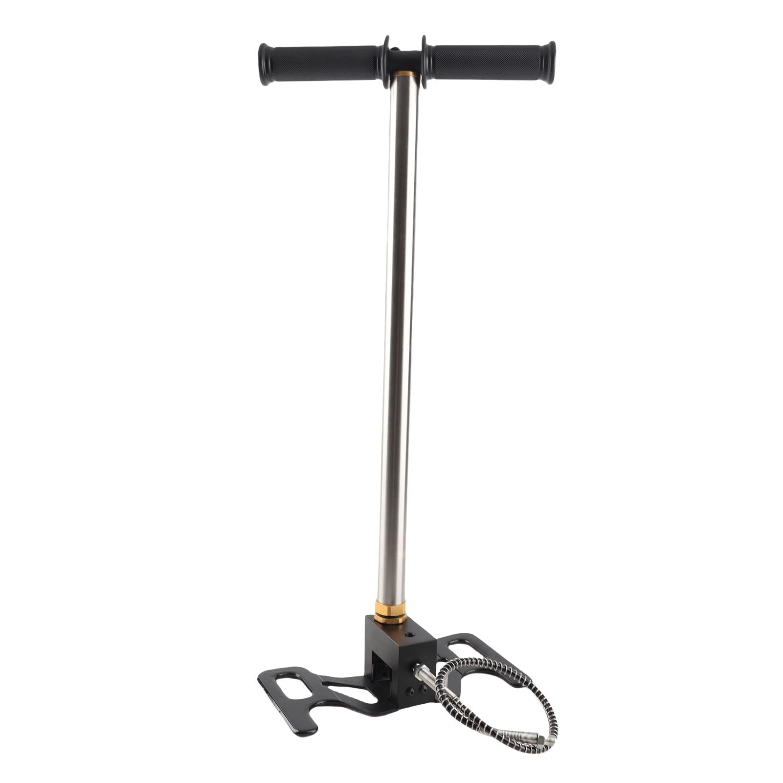 aqxreight Ręczna Pompa Wysokociśnieniowa Przenośny Inflator z Manometrem do Nurkowania Butla z Tlenem Pompa Ręczna ze Stali Nierdzewnej 53cm Rurka