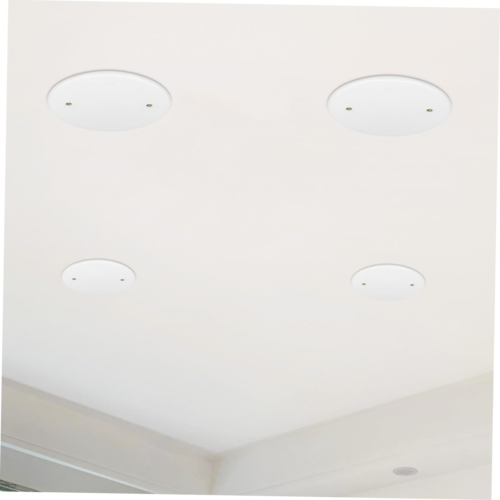 Lot De 4 Cache-Trous Plafond Ronds Plates 4.33In Cache-Plafond Rond En Plastique Avec Vis Pour Boîtes Électriques