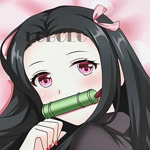 Anime Body Pillow Cover Kimetsu No Yaiba Kamado Nezuko 59In X19.6In(150X50Cm) Pillowcase Cover Japanese Anime Hugging Pillow Cover Peach Skin #TOP2