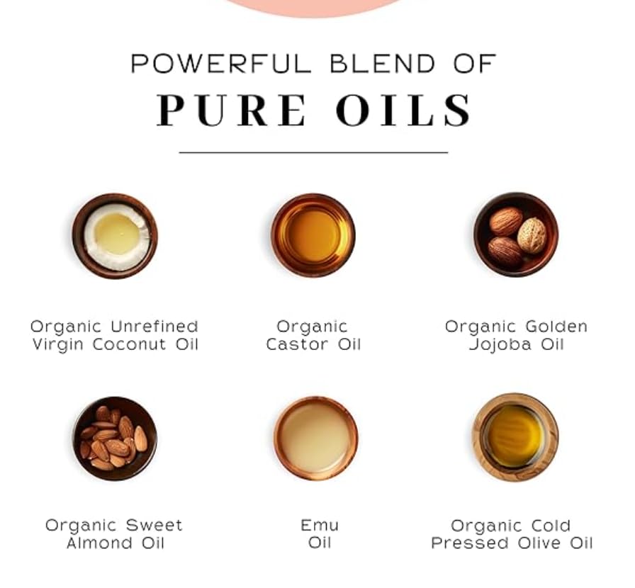 Vanman - Protection Oil Hair Serum For Hair Growth - Infused with Castor, Jojoba, Almond, Olive, Emu, Coconut Oil - Fragrance-Free Hair Growth Serum - Hair Serum For Dry Hair & Frizzy Hair - 1.1 Ounce - Image 2