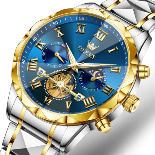 Image of OLEVS Watch for Men Chronograph Business Dress Large Face Mens Wristwatches