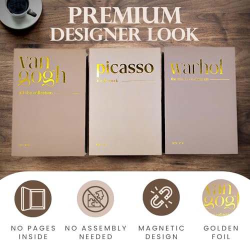 Large Decorative Books for Home Decor – Aesthetic Coffee Table Books for Decor – Faux Book for Decoration – Photo Storage and as a Keepsake Box - Designer Set of 3 - Image 5