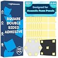 Knightsacoustic 300 PCS Double-Sided Adhesive Tape for Acoustic Soundproofing Foam Panels, Heavy Duty Wall Panel Square Adhesive Pads, Pad Mounting Adhesive Double-Sided Tape Wall Sticky for Hanging