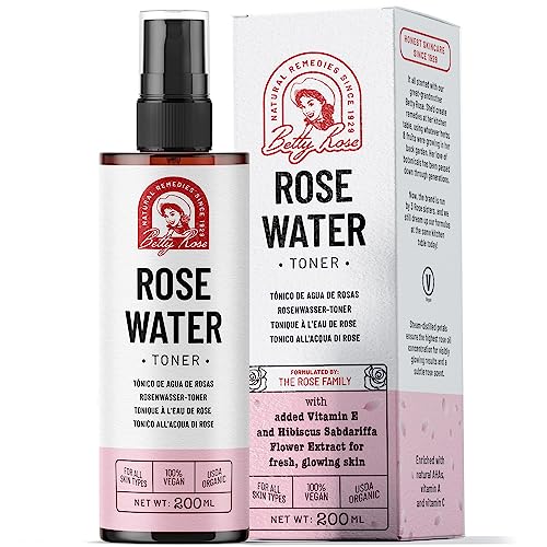 Pure Rose Water Spray - Natural Mist Facial Toner 100% Rosewater for Face Scalp & Hair Hydrating Toner 200ml