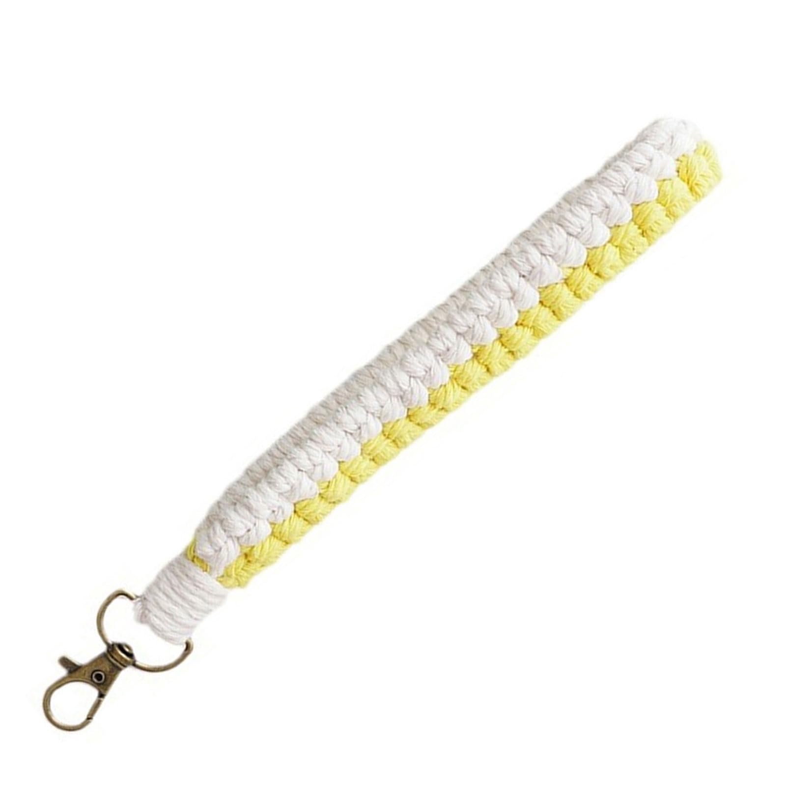 Elnwnnkc Handwoven Cotton Rope Keychain Colorful Braided Wristlet Keyring Bag Accessory Soft Textured Phone Charm Ornament Unisex Accessory