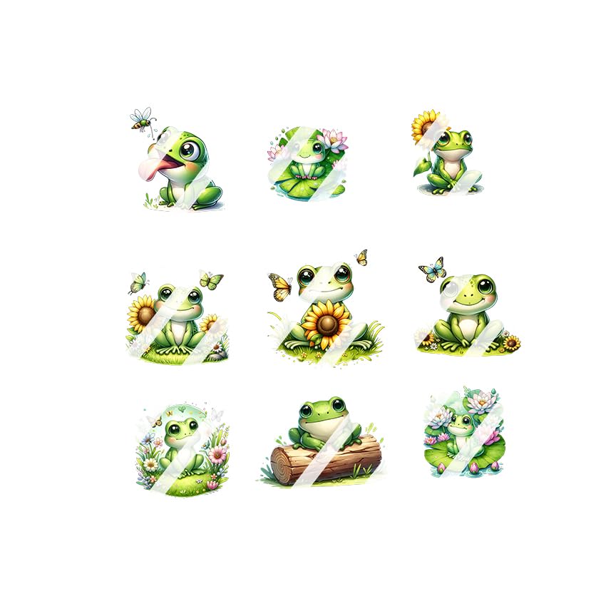 60 Cute Frog Nail Art Decals - Waterslide Nail Decals