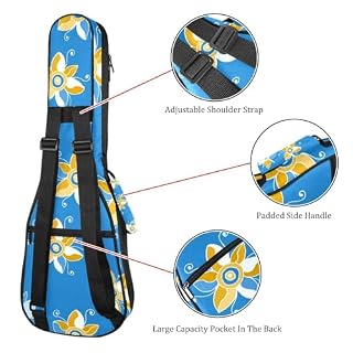 JRHEJTHH Housse imperméable pour ukulélé en tissu Oxford durable et élégant avec sac de rangement Motif floral géométrique bleu, Multicolore., 25.9x9x3.1in/66x23x8cm, Moderne - Les Beatles, Paul McCartney, John Lennon, RIngo Starr, George Harrison JRHEJTHH Housse imperméable pour ukulélé en tissu Oxford durable et élégant avec sac de rangement Motif floral géométrique bleu, Multicolore., 25.9x9x3.1in/66x23x8cm, Moderne – Image 3