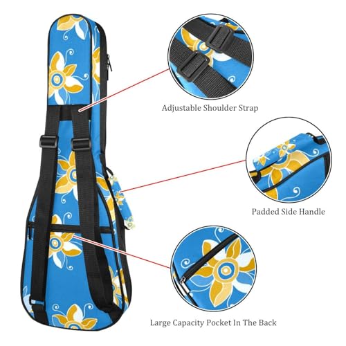 JRHEJTHH Housse imperméable pour ukulélé en tissu Oxford durable et élégant avec sac de rangement Motif floral géométrique bleu, Multicolore., 25.9x9x3.1in/66x23x8cm, Moderne - Les Beatles, Paul McCartney, John Lennon, RIngo Starr, George Harrison JRHEJTHH Housse imperméable pour ukulélé en tissu Oxford durable et élégant avec sac de rangement Motif floral géométrique bleu, Multicolore., 25.9x9x3.1in/66x23x8cm, Moderne – Image 4