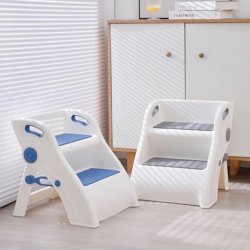 Baybe Toddler Step Stool for Kids 2-Step Stepping Ladder with Handles - Kids 2-Step Stool for Bathroom Sink or Kitchen Counter Standing Tower | Child Stepping Stool for Nursery Bedroom Non Slip Stool-image-3
