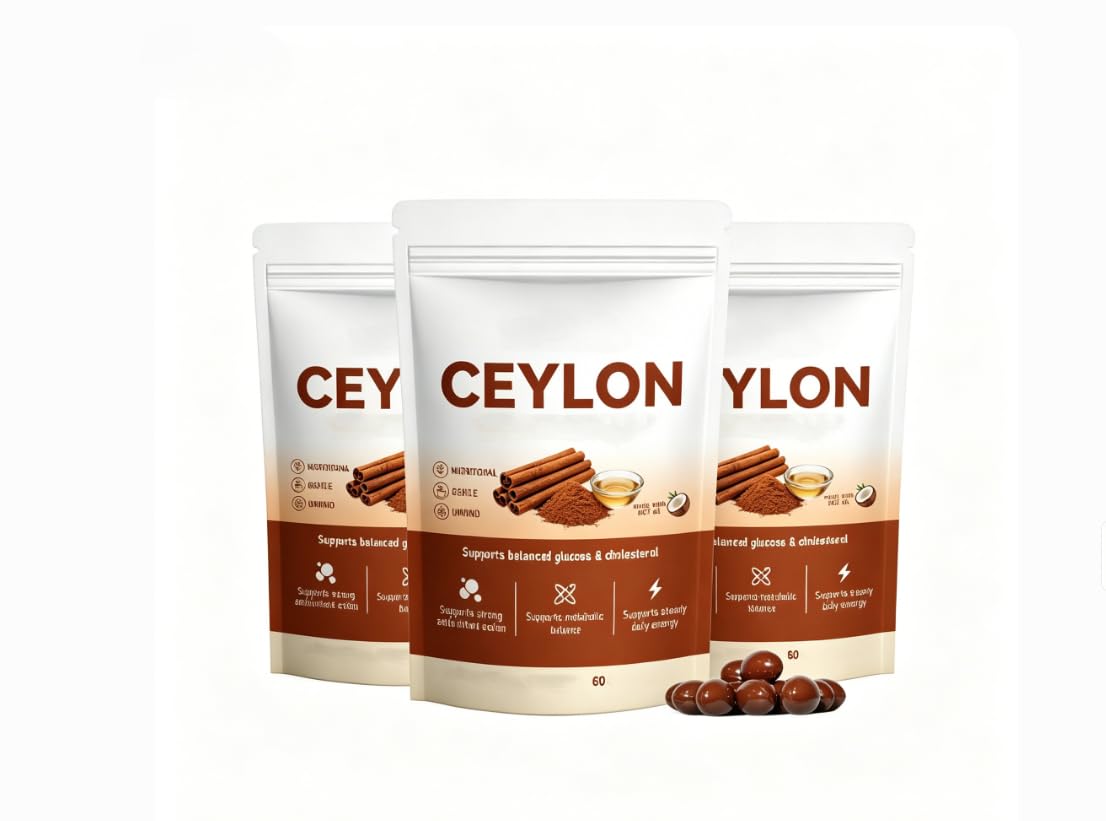 Canela de Ceilán - con aceite MCT - Metabolismo, apoyo a la vitalidad - Sin OGM, sin gluten, 60 unidades,3Pcs