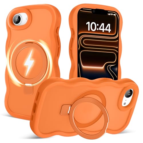 Amzfield iPhone 16e�p�P�[�X Magsafe�Ή� �����Ȃ����C�����O�X�^���h�E�F�[�u�t���[�� �L���[�g �}�b�g ������ �n�[�h�o�b�N �V���R�� �o���p�[ �ϏՌ� �X�}�z�P�[�X ���� ���̎q �I�����W