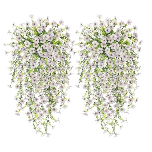 Dqsgiqe Fiori artificiali, orchidee in seta, decorazione da tavolo, 2 pezzi, piante artificiali per esterni, per interni ed esterni, camera da, soggiorno, bagno, casa di campagna, ufficio