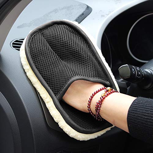 Preisvergleich Produktbild Professionelle Reinigung Huafeng Autowaschhandschuh liefert Wolle Handschuhe dicke Samt plus Samt Fleece Samt Reinigungstuch Auto Schönheit (Color : Picture color 7067)