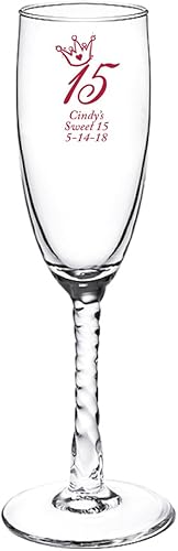 Personalizado color impreso tallo champaña  Princess Membrillo, Rojo