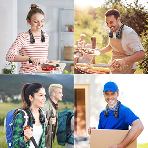 Bladeless Neck Fan Portable Personal Fan 5000Mah Rechargeable Battery Operated Wearable Fan For Women Men Outdoor Sport Travel Patio Garden Work Home Kitchen(Black) #TOP6