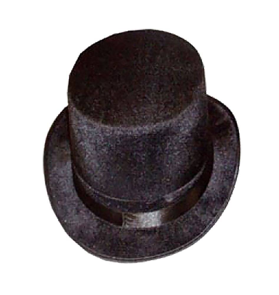 Islander Fashions Unisex Black Topper Hat Adults Ringmaster Victorian Lincoln Fancy Hat Accessory