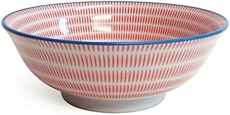 MIYA Sendan Bowl Poppy Red 7.75" Dia. x 2.75" H, Ceramic, Modern, Serving Bowl