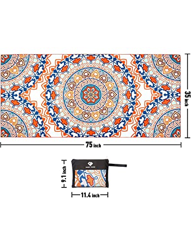 1 Pack Microfiber Beach Towel, Oversized Microfiber Towel 75”X 35”, Sand-Free Beach Towel, Quick Drying Camping Towel, Super Absorbent Bath Towel Blanket, Soft Breathable And Ligheweight #TOP1