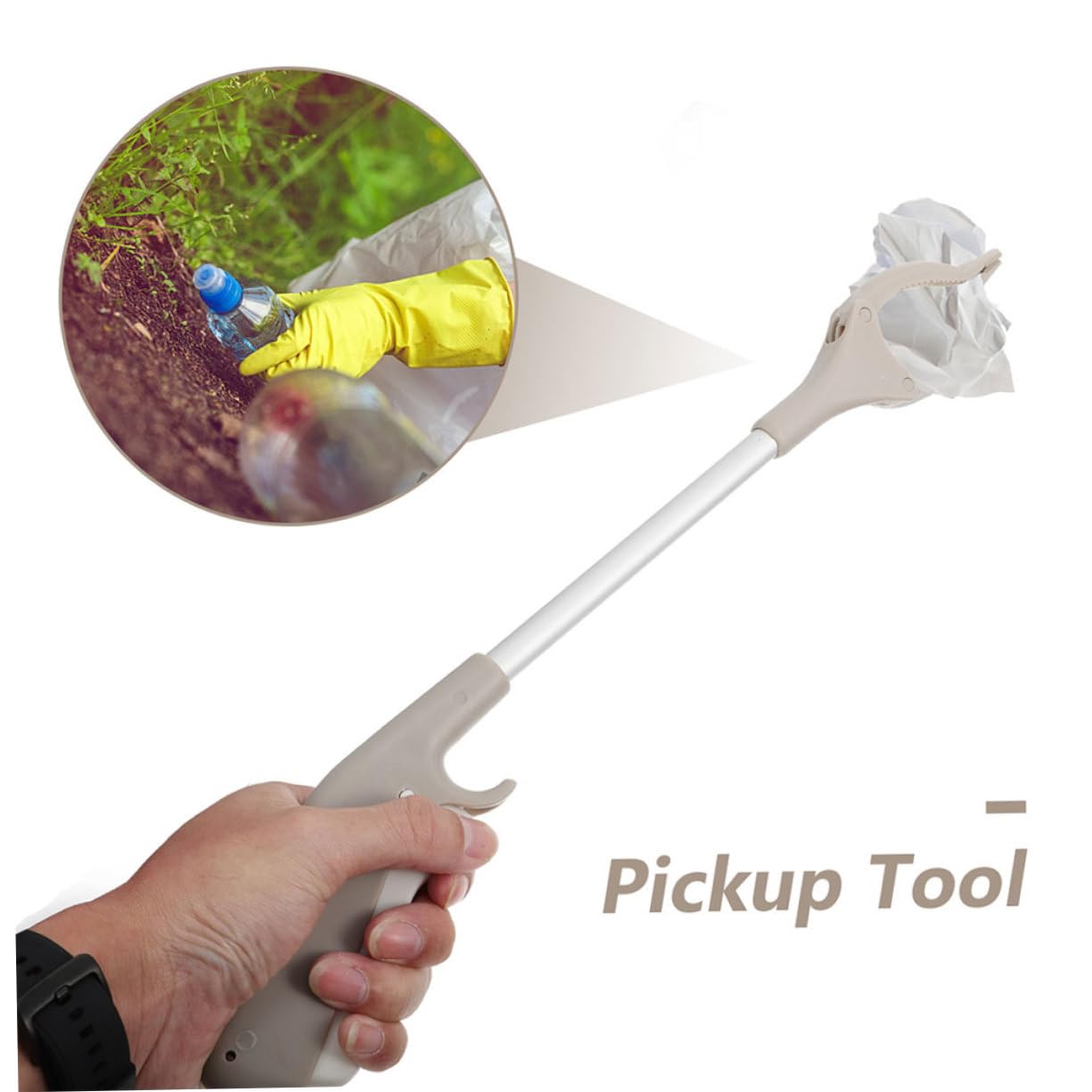 CIMAXIC 3-Piece Litter Grabber Set Multi-use Heavy Duty Garbage Picker Tongs Manual Tool for Courtyard Home and Garden