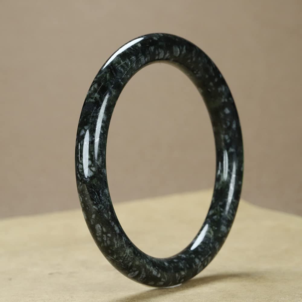 Qusyzd Girls Dark/Green Natural Jade Bangle, Jade Bangle Bracelet, Olive Jade Bracelet, Agate Jade Bracelet, Ladies Thin Round Bracelet, For Mother, With Jewelry Box, 56-62Mm,62Mm,62Mm