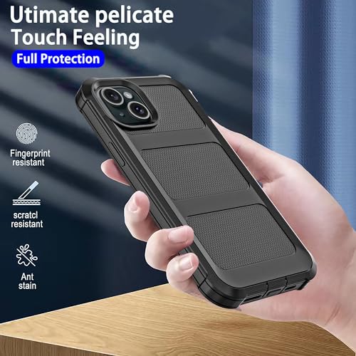 Image of Cubix Armor Defender Rugged Case Compatible for Apple iPhone 15 Plus Back Cover Slim, Shockproof, Dual-Layer Design with Camera Protection - Black