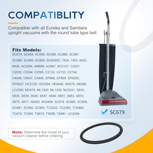 Image of Vacuum Belt, 20 Pack Belt 30563B Round Vacuum Cleaner Belts Upright Vacuum Belt Compatible with Sanitaire Eureka Vacuum Cleaner, Style RD, SC679K C2094 Belt