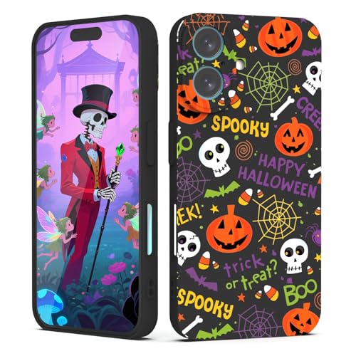 Coque iPhone 16 Plus antichoc Halloween en TPU souple noir mat anti-rayures