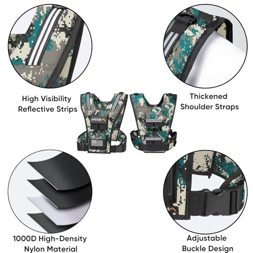 Image of APEXUP Adjustable Weighted Vest Men 20lbs /30lbs /40lbs Weights with Reflective Stripe, Weight Vest Woman Workout Vest for Strength Training Running Walking