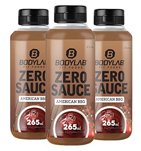 Bodylab24 Zero Sauce American BBQ 265ml / 3er Pack/nur 3-5kcal je 15g Portion/fett- und zuckerfrei/ideal für jede kalorienreduzierte Ernährungsform/perfekt als Zusatz für Saucen und Dressings