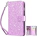 Dailylux iPhone 8 Plus Case,iPhone 7 Plus Case,iPhone 7 Plus Wallet Case PU Leather+TPU Inner Shell Flip Case with 9 Card Slot Luxury Bling Cover for iPhone 8 Plus/7 Plus 5.5inch-Glitter Purple