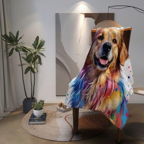 Cobija tamaño King con diseño de perros amarillos, manta de franela de alta calidad de 86 x 94 pulgadas, se adapta a camas tamaño King como cubierta o capa cálida, cobertura completa, lujo de