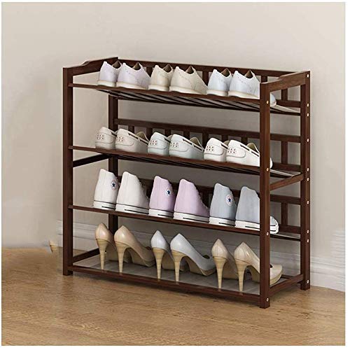 Scarpiera A 4 Ripiani In Bambù - Piccola Mensola Multiuso Per Scarpe, Piante, Libri - 44x28x61 Cm - 4