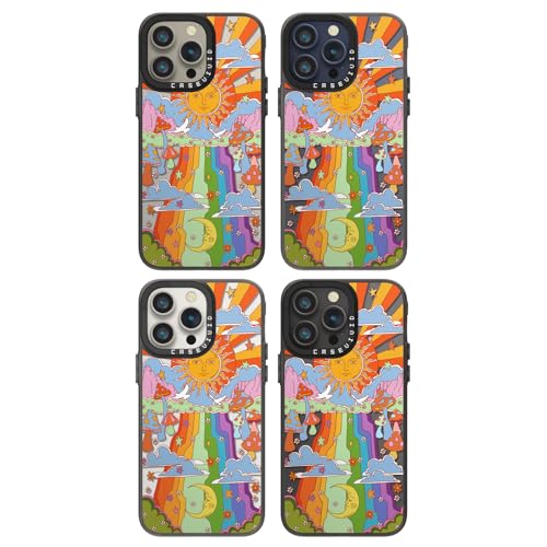 Coque iPhone 15 Pro robuste contre les chutes à motif champignon girly