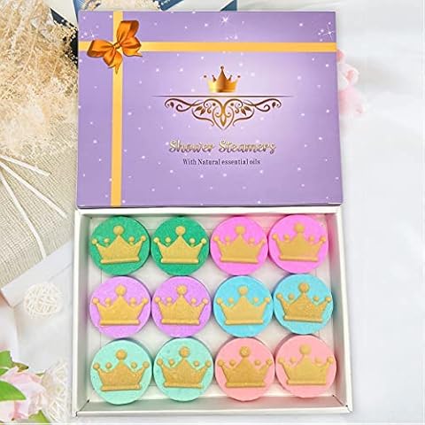 Shower Steamers Aromatherapy (Pack of 12) Gift for Mom Shower Tablets with Essential Oil Shower Fizzy Shower Bombs Spa Self Care Birthday Gift Set for Women,Men Cover