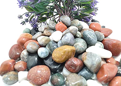 Image of Decorative Stones for Vase Filler or Pebbles for Home Decor /Decorative Capsule Pebbles /Glass /gravels /Stone /Beads for Aquarium, Table, vase, Fountain (Mutlicolor, 480 Gram)