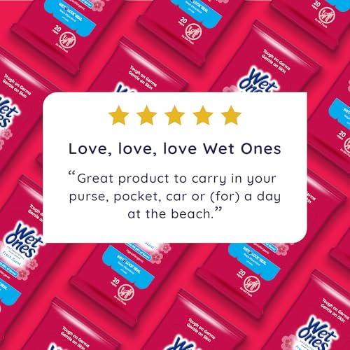 Image of Wet Ones Antibacterial Hand Wipes, Fresh Scent, 20 Wipes (Pack of 10)