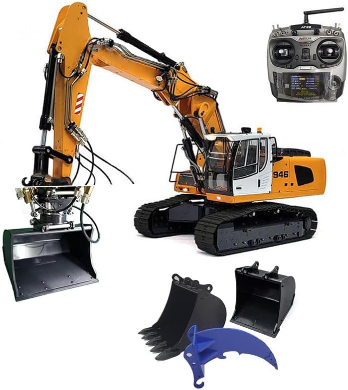 TOUCAN RC HOBBY 1/14 946-3 10Ch Hydraulic Tracked RC Excavator Metal Tiltable Bucket Ripper