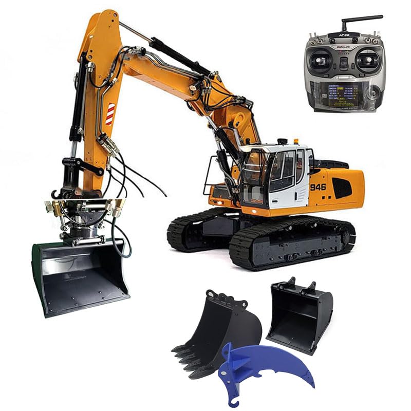 1/14 946-3 10CH Hydraulic Tracked RC Bagger Metall Kippbare Eimer Ripper Motor Servo ESC LESU Baufahrzeug