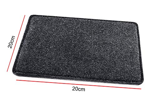 Image of House of Quirk Felt Desk Pad Laptop Keyboard Mouse Pad with Paper and Pen Pocket for Desktops (Dark Grey) 60x40cm