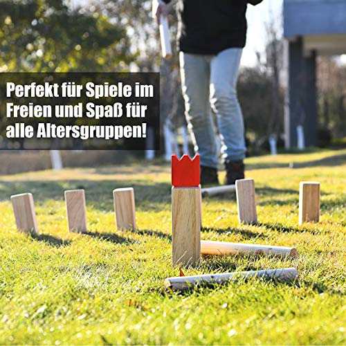 COSTWAY 21 TLG. Kubb Spiel Wickingerschach Holz Familie Game Holzspiel Outdoor Spiel, Wurfspiel für Kinder und… – Bild 3