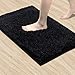 Produktbild Lewondr Chenille Badematte, Weich rutschfest Badteppich Fußmatte, Hochflor Badvorleger für Badezimmer Küche 50x80cm, Schwarz