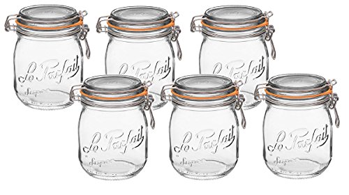 Le Parfait French Super Jar with 85mm Gasket and Lid .75 Liter (Pack of 6)