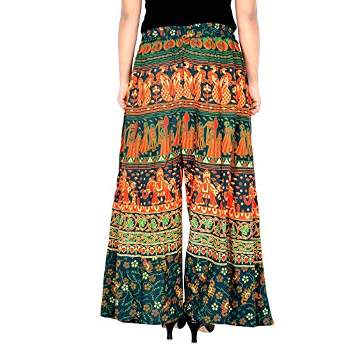 Image of Rajvila Women's Cotton Regular Fit Printed Palazzo for Women (P38NT 0007)