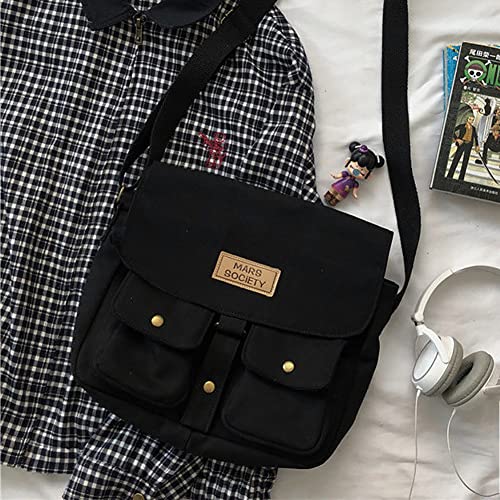 Bolsa carteiro Harajuku Japonesa Lona Masculina Feminina Estudantes Universitários Bolsa de Ombro, P